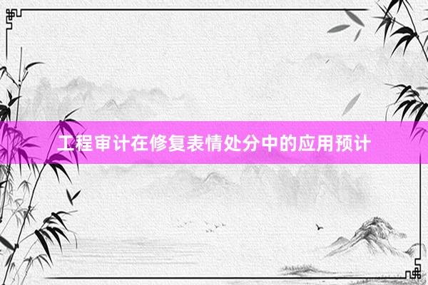 工程审计在修复表情处分中的应用预计