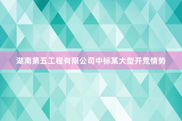 湖南第五工程有限公司中标某大型开荒情势